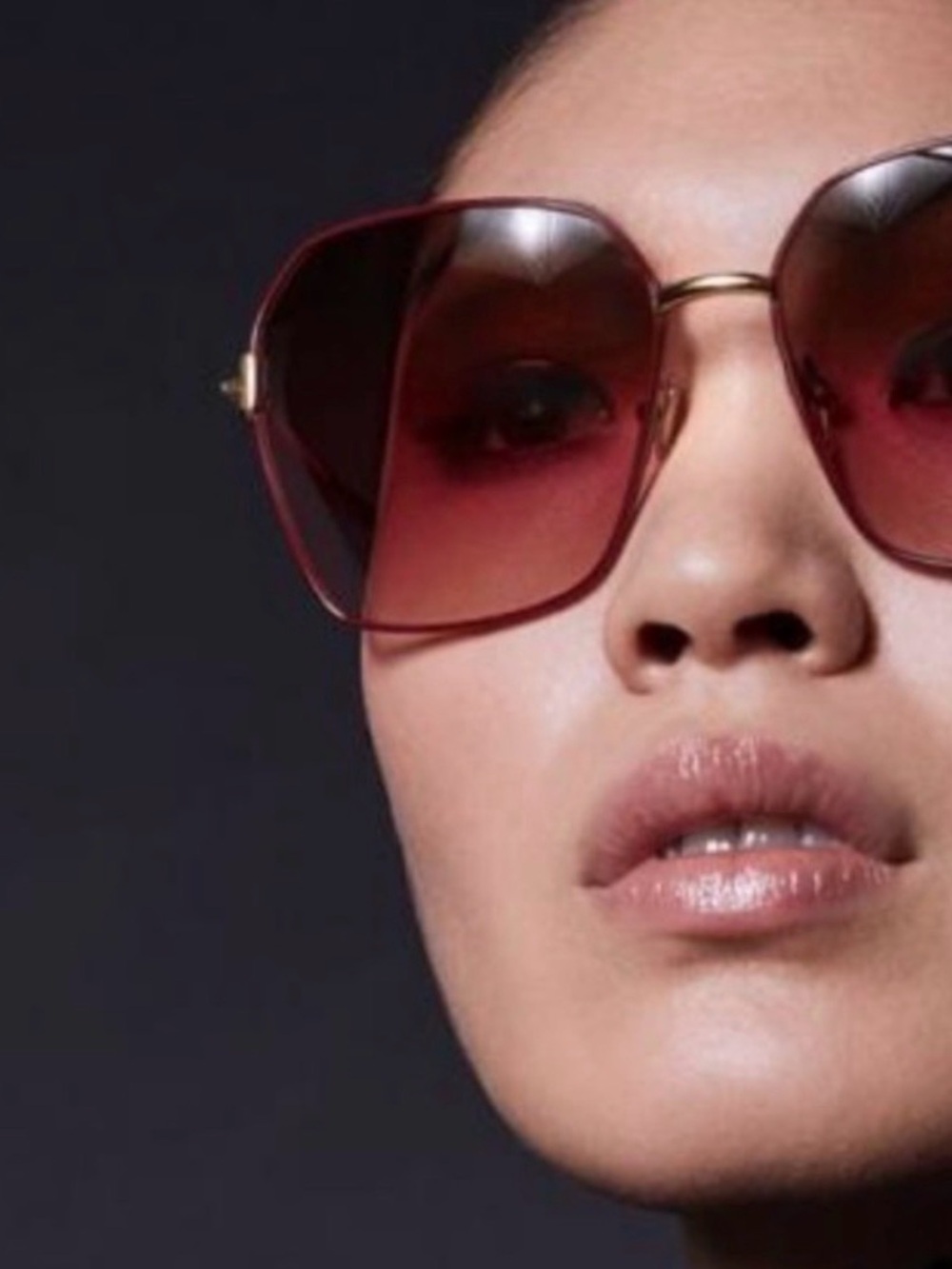 Tom Ford Oversized Gradient Red Square Sunglasses